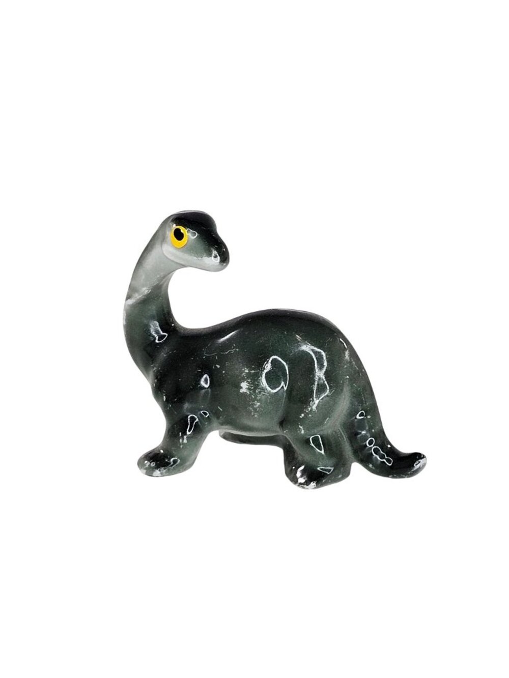 Miniature Ceramic Dinosaur Figurine Green Brontosaurus Vintage Japan Collectible
